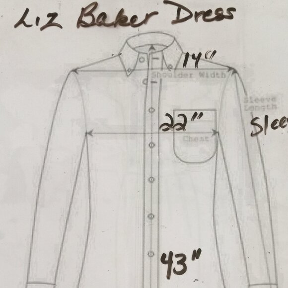 Liz Baker 2 Piece Coordinated Dress Set Women's 14P Sleeveless Dress with Top - Picture 9 of 10